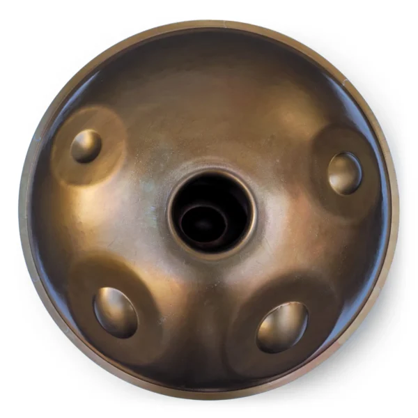 Noblet F#-Pygmy (Bottom Notes) Edelstahl Handpan Unterseite mit Bottom Notes