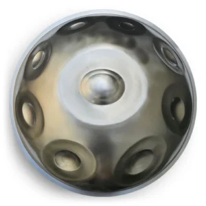 Handpan von Satya Sound Sculpture, B Kurd 8+1+6 aus Edelstahl, 440 Hz, Oberseite, zum Kaufen